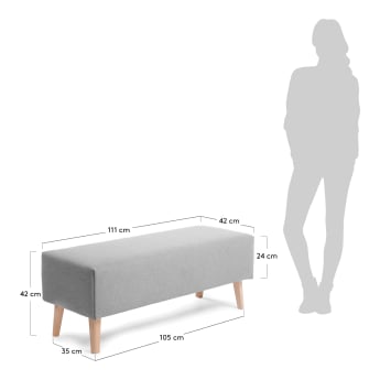 Grey Dyla bench 111 cm - sizes