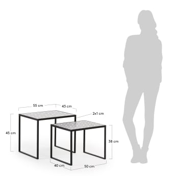 Lot de 2 tables gigognes Pica - dimensions