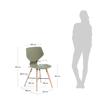 Chaise Witney vert - dimensions