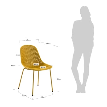 Krzesło ogrodowe Quinby żółte - rozmiary