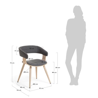 Graphite German chair - sizes