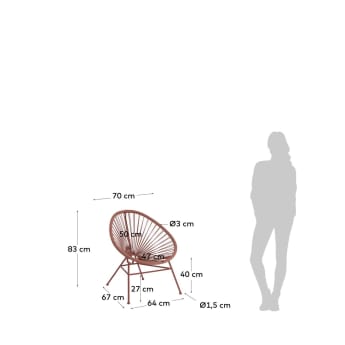 Fotel Samantha lina terakota - rozmiary
