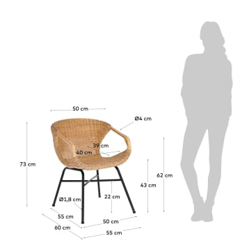 Krzesło Orie rattanowe - rozmiary