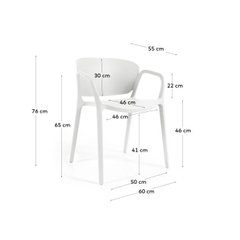 Chaise spécial jardin Ania blanc - dimensions