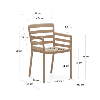Chaise de jardin Nariet en plastique beige - dimensions