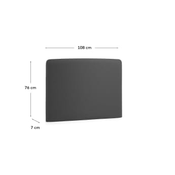 Dyla bedhoofdbord met afneembare hoes in zwart voor bed van 90 cm - maten