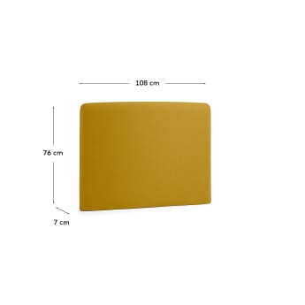 Testiera sfoderabile Dyla senape per letto da 90 cm - dimensioni