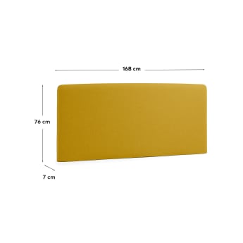 Housse de tête de lit Dyla jaune moutarde pour lit de 150 cm - dimensions