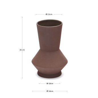 Vaso Monells in ceramica marrone 24 cm - dimensioni