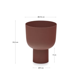 Hilari metal vase in terracotta, 21.5 cm - sizes
