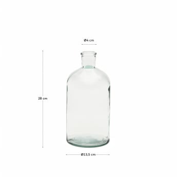 Brenna vase in 100% recycled transparent glass, 28 cm - sizes