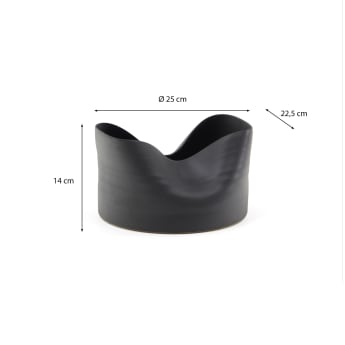 Jarra Sibel de cerâmica preto 26 cm - tamanhos