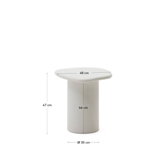 Macarella white cement side table, 48 x 47 cm - sizes
