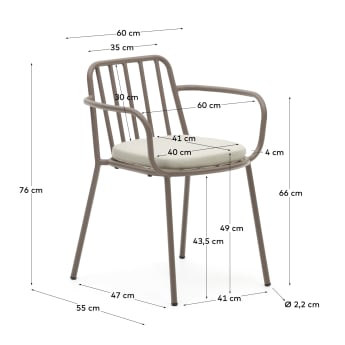 Μεταλλική καρέκλα Bramant, μοβ - μεγέθη