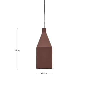 Lampada da soffitto Peralta in metallo verniciato color terracotta Ø 15 cm - dimensioni