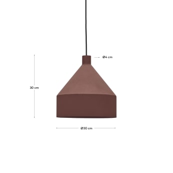 Lampada da soffitto Peralta in metallo verniciato color terracotta Ø 30 cm - dimensioni