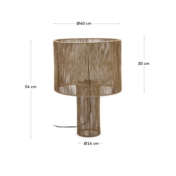Lámpara de mesa Pontos de yute con acabado natural - tamaños