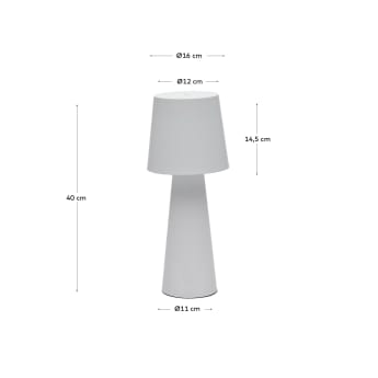 Lampada da tavolo Arenys grande in metallo verniciato bianco - dimensioni