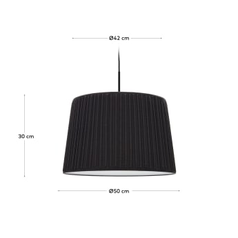 Paralume per lampada da soffitto Guash nera Ø 50 cm - dimensioni
