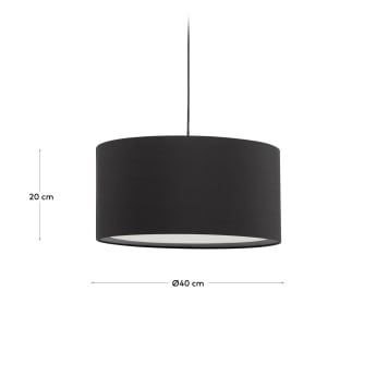 Santana ceiling lamp shade in black with white diffuser, Ø 40 cm - sizes
