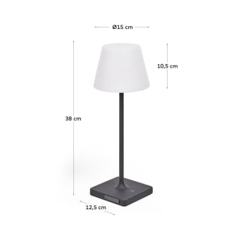 Outdoor Aluney table lamp in black finish - sizes