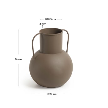Yanela kleine Vase aus Metall braun 26 cm - Größen