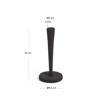 Elisa small metal candle holder in black - sizes