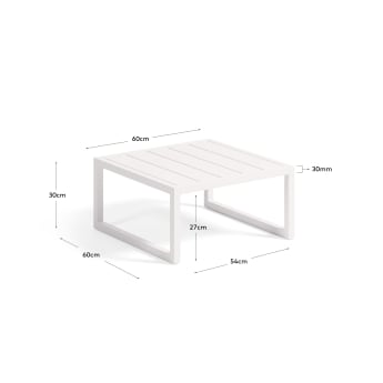 Mesa de apoio 100% exterior Comova de alumínio branco 60 x 60 cm - tamanhos