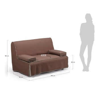 Jessa sofa bed 140 cm brown - sizes