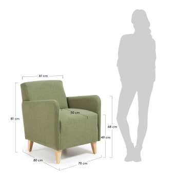 Arck fauteuil groen - maten
