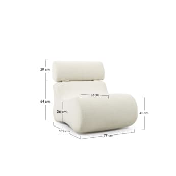Club white bouclé armchair - sizes