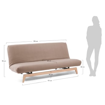 Koki sofa bed abric brown - sizes