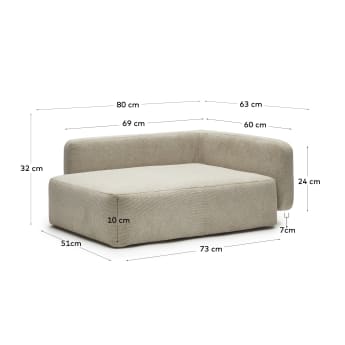 Bowie small bed for pets in beige 63 x 80 cm - sizes