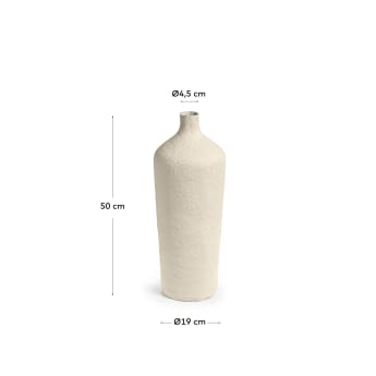 Candida Vase aus Baumwollpapier beige 50 cm - Größen