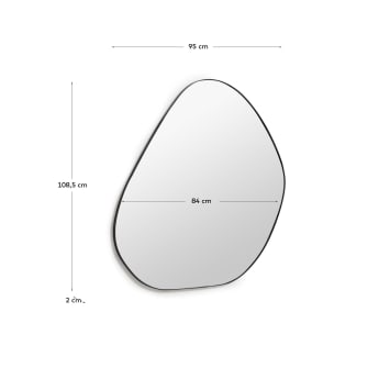Espelho Anera de metal preto 84 x 108,5 cm - tamanhos