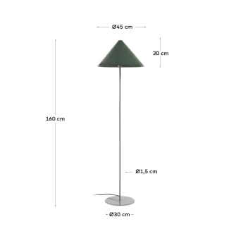 Valentine floor lamp, metal with a green and beige finish UK adaptador - sizes