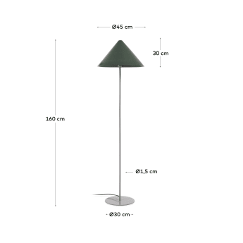 Lampa podłogowa Valentine z metalu z wykończeniem zielonym i beżowym - rozmiary