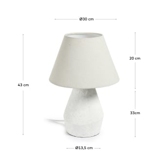 Noara magnesium table lamp with a white finish - sizes