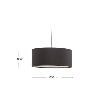 Lampenkap voor hanglamp Santana grijs met witte diffuser Ø 50 cm - maten