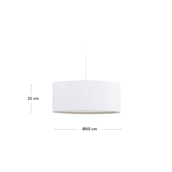 Lampenkap voor hanglamp Santana wit met witte diffuser Ø 50 cm - maten