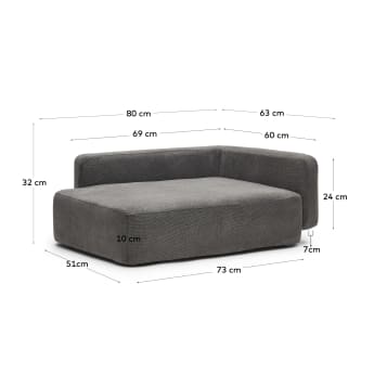 Bowie cover for small bed for pets in dark grey, 63 x 80 cm - sizes