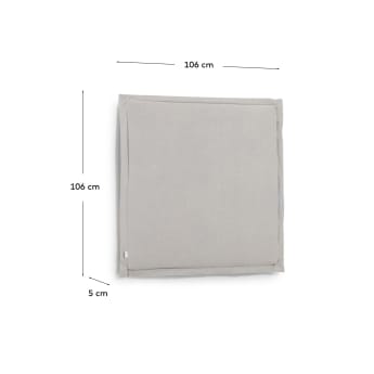 Tête de lit déhoussable Tanit en lin gris pour lit de 90 cm - dimensions