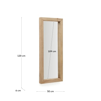 Miroir Maden en bois avec finition naturelle  50 x 120 cm - dimensions
