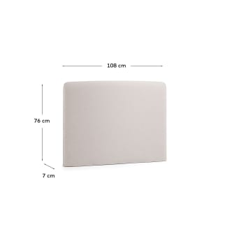 Testiera sfoderabile Dyla beige per letto da 90 cm - dimensioni
