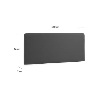 Dyla bedhoofdbord met afneembare hoes in zwart voor bed van 150 cm - maten