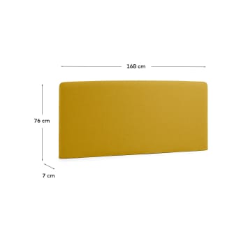 Testiera sfoderabile Dyla senape per letto da 150 cm - dimensioni