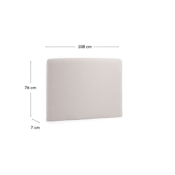 Housse de tête de lit Dyla beige pour lit de 90 cm - dimensions