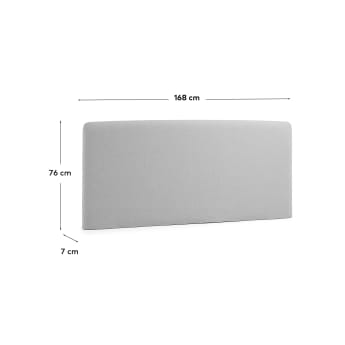 Dyla hoofdbordbekleding in grijs voor bedden van 150 cm - maten