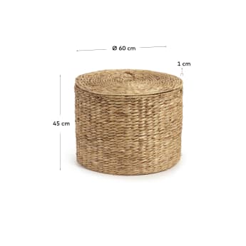 Panier à linge Yessira en fibres naturelles 45 cm - dimensions