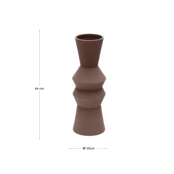 Jarrón Peratallada de cerámica marrón 42 cm - tamaños